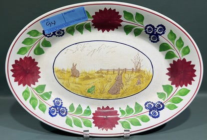 STICK SPATTER RABBITWARE FROG IRONSTONE PLATTER