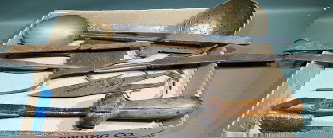 ANTIQUE METAL UTENSILS & TOOLS