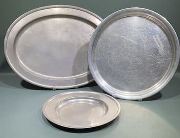 PEWTER PLATTERS & PLATE LOT