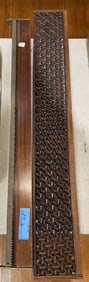 CARVED OAK ARCHITECTUAL PIECE & MAHOGANY CUTTER