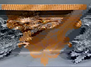 CARVED WOOD GOLD SHELF