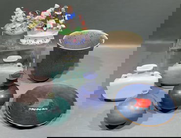 SWEDEN ART POTTERY & STAFFORDSHIRE DOG LOT