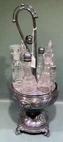 ANTIQUE SILVER PLATE CRUET SET