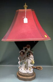 ANTIQUE STAFFORDSHIRE FIGURE LAMP