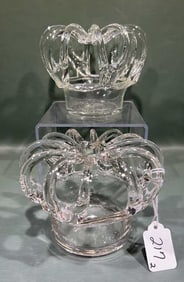 2 SMALL HAND BLOWN BRIDE'S BANKS