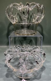 2 LARGE HAND BLOWN BRIDE'S BANKS