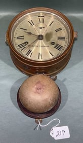 ANTIQUE SETH THOMAS SHIP'S CLOCK W/BELL