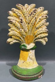 ANTIQUE CAST IRON "SHAFTS OF WHEAT" DOORSTOP