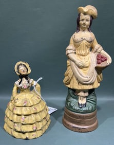 2 ANTIQUE CAST IRON WOMEN DOORSTOPS
