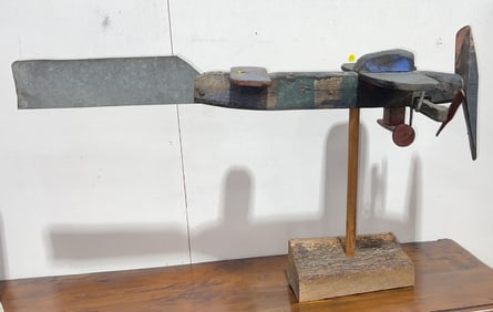 FOLK ART WOODEN AIRPLANE
