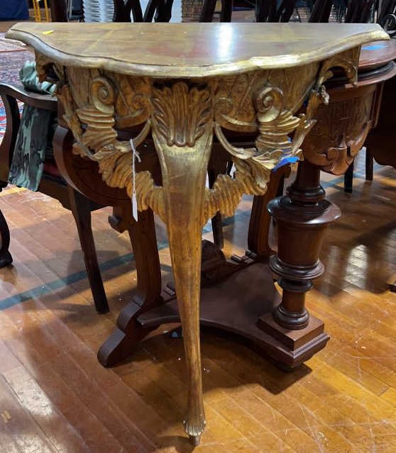 GOLD PAINTED CARVED HALL TABLE (1 of 4)