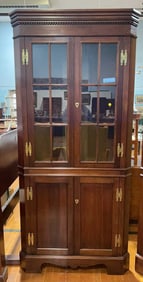 CRAFTIQUE SOLID MAHOGANY CORNER CUPBOARD