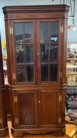 CRAFTIQUE SOLID MAHOGANY CORNER CUPBOARD