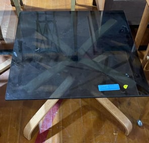 VINTAGE FALCON SIDE TABLE W/ GLASS TOP