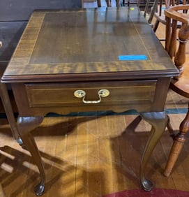 COUNCELL BANDED & INLAID MAHOGANY SIDE TABLE