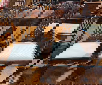 QUALITY MAHOGANY CHIPPENDALE ARM CHAIR & SIDE CH.