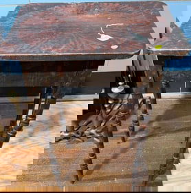 ANTIQUE NEW ENGLAND PAINT DECORATED TABLE