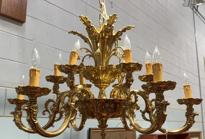 QUALITY HEAVY BRASS CHANDELIER