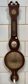 ANTIQUE INLAID MAHOGANY BAROMETER