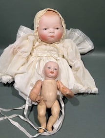 GRACE PUTNAM BISQUE DOLLHEAD & ANOTHER DOLL