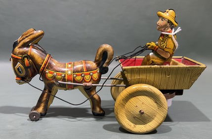 MARX BALKY MULE CART & DONKEY WIND-UP