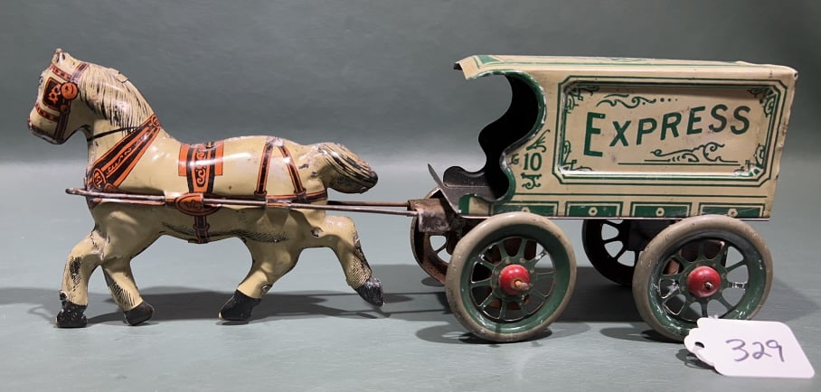 "EXPRESS" TIN TOY WAGON W/ HORSE (1 of 5)