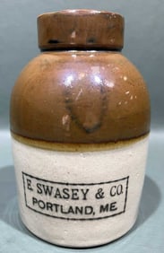 E SWASEY & CO. (PORTLAND ME) STONEWARE OYSTER JUG