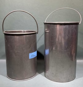 2 VINTAGE METAL OYSTER PACKING CANS