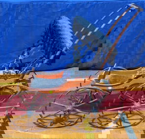 ANTIQUE PAINT DECORATED DOLL BUGGY