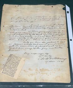 LETTER BY CHARLES W. GOLDSOBOURGH, MAR. 17, 1840