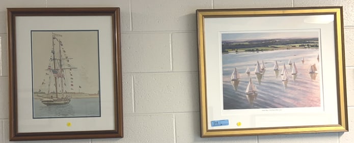 MARTIN BARRIW & BOYNTON FRAMED NAUTICAL PRINT