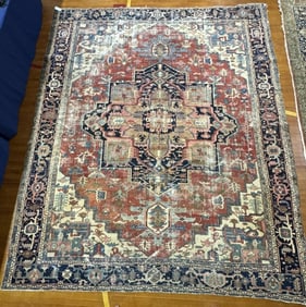 ANTIQUE SERAPI ORIENTAL ROOM SIZE RUG