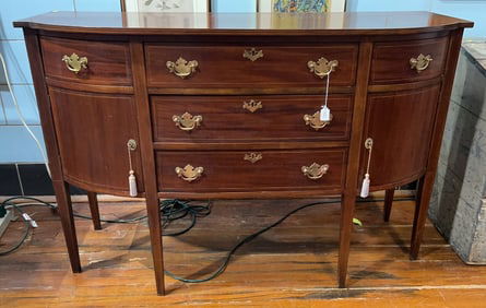 ANTIQUE INLAID MAHOGANY SIDEBOARD