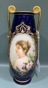 F. KOLLER ROYAL VIENNA HANDPAINTED PORTRAIT VASE