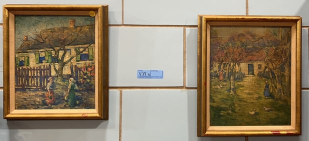 2 H H SMITH OIL PAINTINGS ON CANVAS ATTACHED TO BO