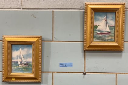 2 JENNIFER HEYD WHARTON WATERCOLORS OF SAILING BOA