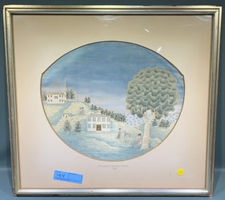 CATHRINE MALLARD PEASE 1832 ANTIQUE FRAMED NEEDLEW