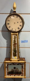 ANTIQUE BANGO CLOCK W/ REVERSE PAINTING
