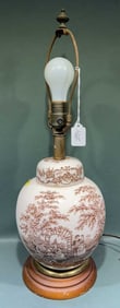 ANTIQUE ENGLISH PORCELAIN TABLE LAMP