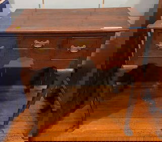 ANTIQUE ENGLISH OAK QUEEN ANNE LOW BOY