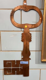 19TH CENTURY HANDMADE COPPER LOCKSMITH TRADE SIGNE