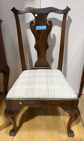 ANTIQUE CHIPPENDALE SIDE CHAIR W/ TRIFID FEET