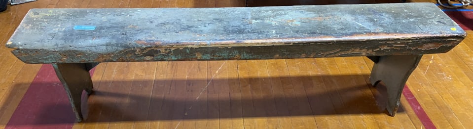 ANTIQUE COUNTRY PAINTED BENCH (1 of 2)