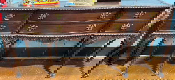 MAHOGANY CARVED CHIPPENDALE SIDEBOARD