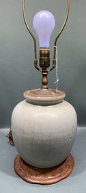 ANTIQUE CELADON ORIENTAL LAMP