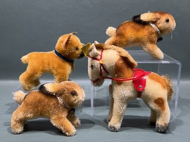 4 SMALL VINTAGE STEIFF ANIMALS