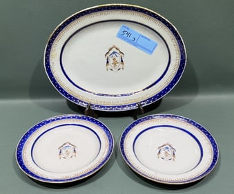 ANT. CHINESE EXPORT PLATER & 2 PLATES