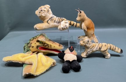 5 VINTAGE STEIFF ANIMAL LOT