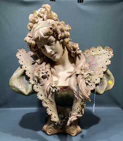 E W TURN WIEN ART NOUVEAU TEPLITZ BUST OF A WOMAN