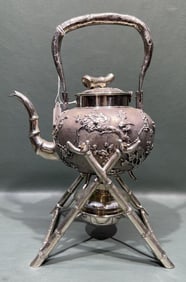 CHINESE CHEONG SING ANTIQUE EXPORT SILVER TEAPOT